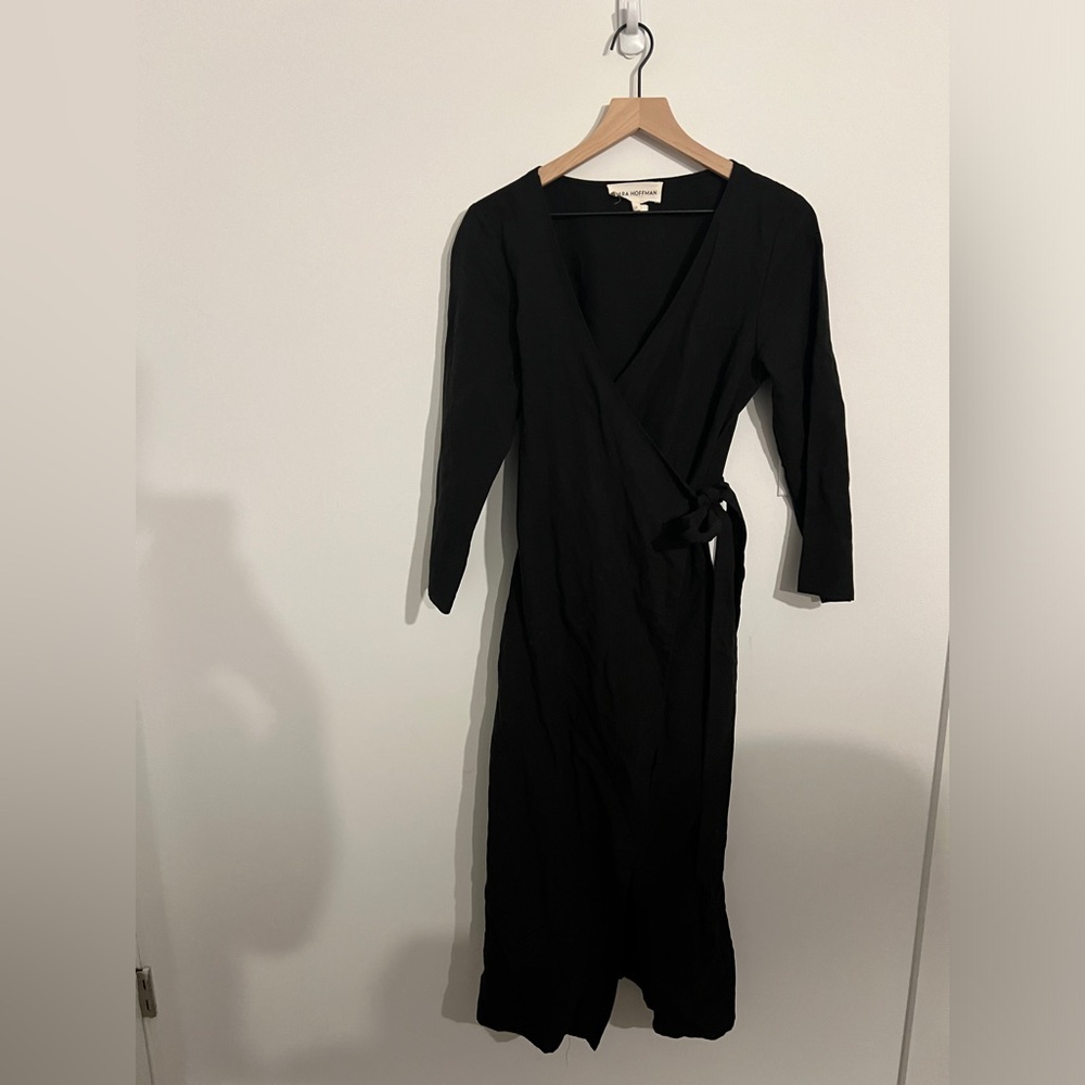 Mara Hoffman Black wrap dress with pockets; new without tags